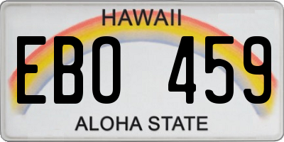 HI license plate EBO459