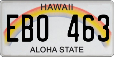 HI license plate EBO463