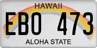 HI license plate EBO473