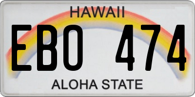 HI license plate EBO474