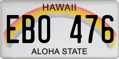 HI license plate EBO476