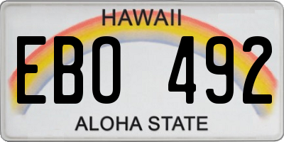HI license plate EBO492