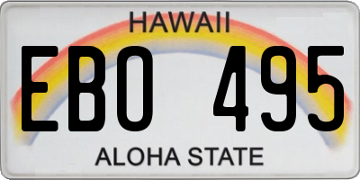 HI license plate EBO495