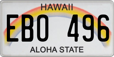 HI license plate EBO496