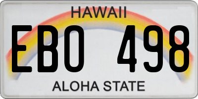 HI license plate EBO498