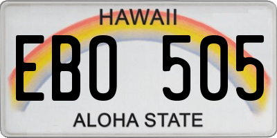 HI license plate EBO505