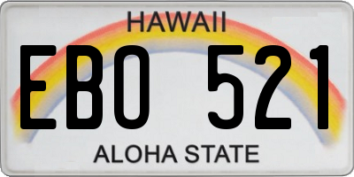 HI license plate EBO521