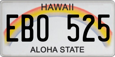 HI license plate EBO525