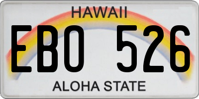 HI license plate EBO526