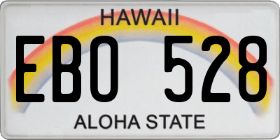 HI license plate EBO528
