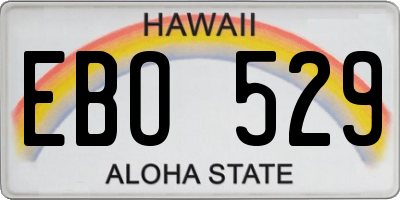 HI license plate EBO529
