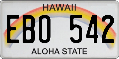 HI license plate EBO542
