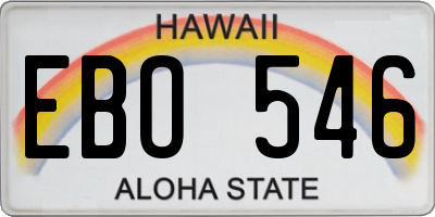 HI license plate EBO546