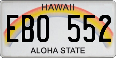 HI license plate EBO552