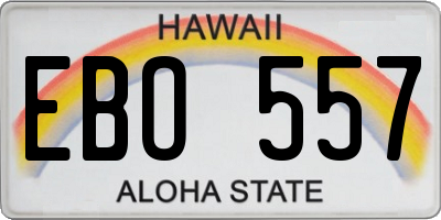HI license plate EBO557