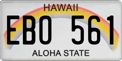 HI license plate EBO561