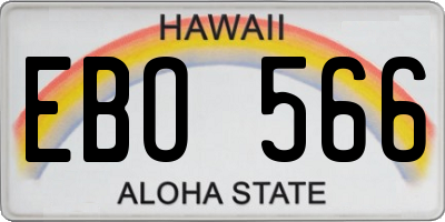 HI license plate EBO566