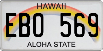 HI license plate EBO569