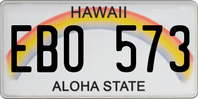HI license plate EBO573