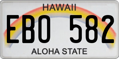 HI license plate EBO582