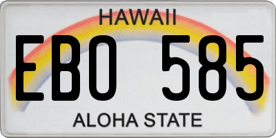 HI license plate EBO585