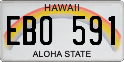 HI license plate EBO591