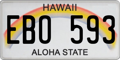 HI license plate EBO593
