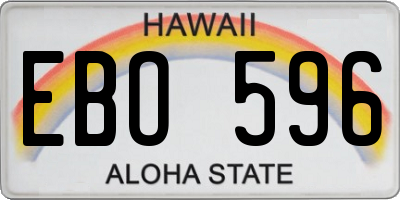HI license plate EBO596