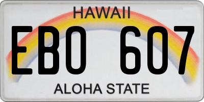 HI license plate EBO607