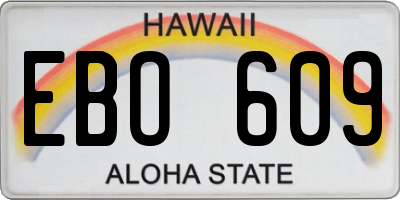 HI license plate EBO609
