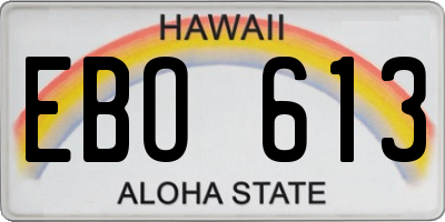 HI license plate EBO613
