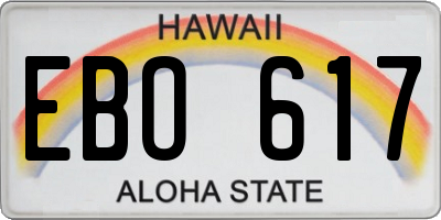 HI license plate EBO617