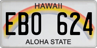 HI license plate EBO624