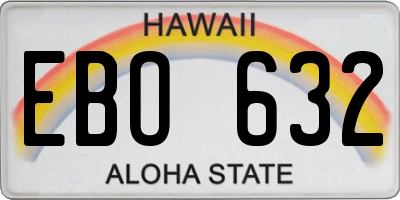 HI license plate EBO632