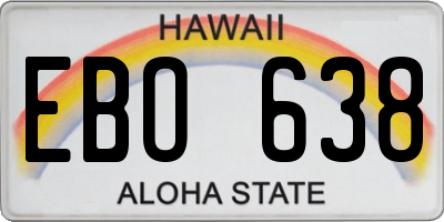 HI license plate EBO638