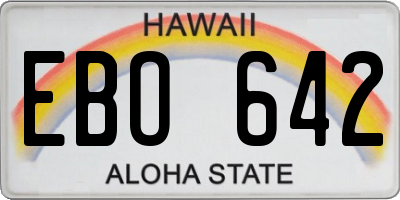 HI license plate EBO642