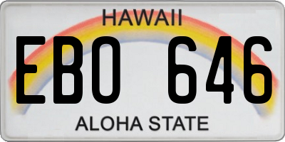 HI license plate EBO646