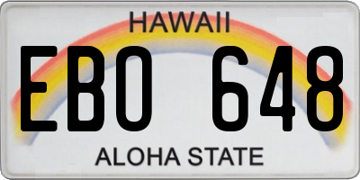 HI license plate EBO648