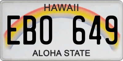 HI license plate EBO649