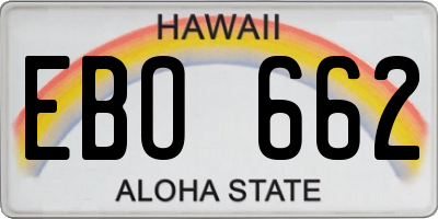 HI license plate EBO662