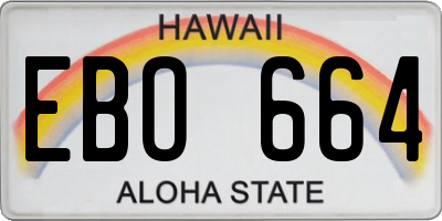 HI license plate EBO664