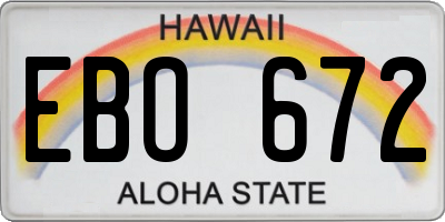 HI license plate EBO672