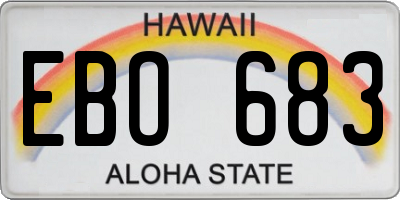 HI license plate EBO683