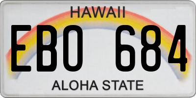 HI license plate EBO684