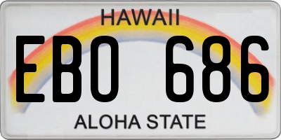 HI license plate EBO686