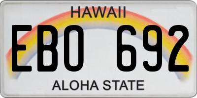 HI license plate EBO692