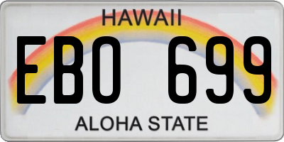 HI license plate EBO699