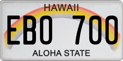HI license plate EBO700
