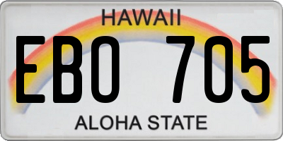 HI license plate EBO705