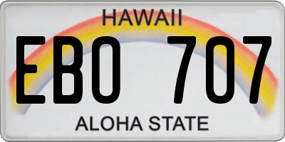 HI license plate EBO707